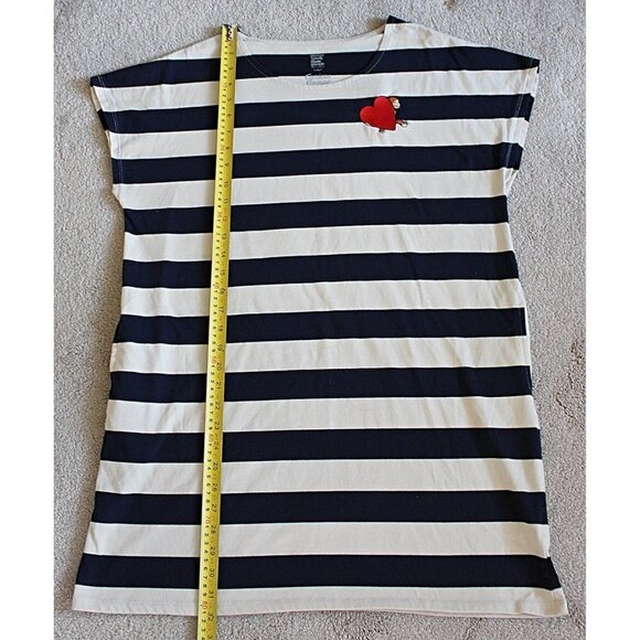 Graniph Design - Curious George Stipe T-Shirt Tunic Dress, Navy Medium - Picture 10 of 11